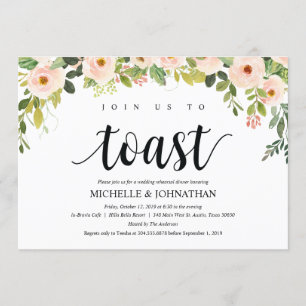 Elegantes invitaciones a la cena de Bodas de Rubor