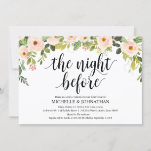 Elegantes invitaciones a la cena de Bodas de Rubor