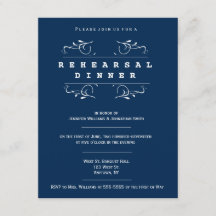Elegantes invitaciones a la cena de ensayos de la