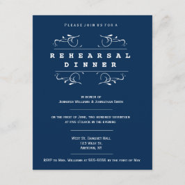 Elegantes invitaciones a la cena de ensayos de la