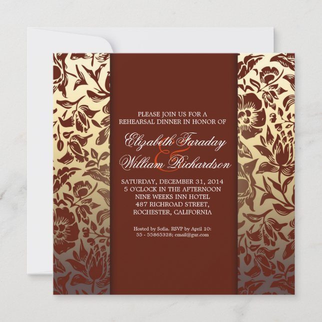 elegantes invitaciones a la cena de un ensayo dora (Anverso)
