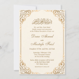 Elegantes invitaciones a la ceremonia Nikkah