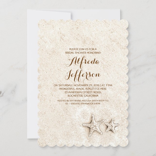 elegantes invitaciones a la ducha de novia en la p (Anverso)