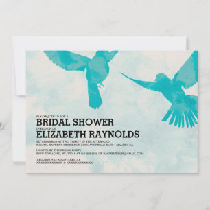 Elegantes invitaciones a la ducha de novias azules