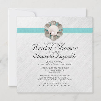 Elegantes invitaciones a la ducha nupcial Pearl