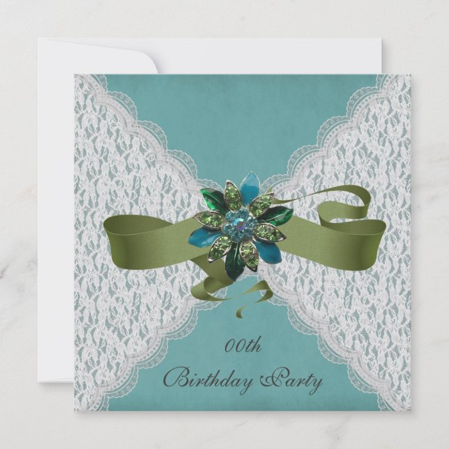 Elegantes invitaciones a la fiesta de cumpleaños d (Anverso)