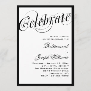 Elegantes invitaciones a la Fiesta de Jubilación e
