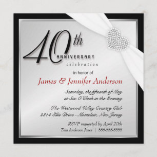 Elegantes invitaciones a la fiesta del 40° anivers