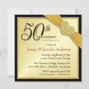 Elegantes invitaciones a la fiesta del 50 aniversa