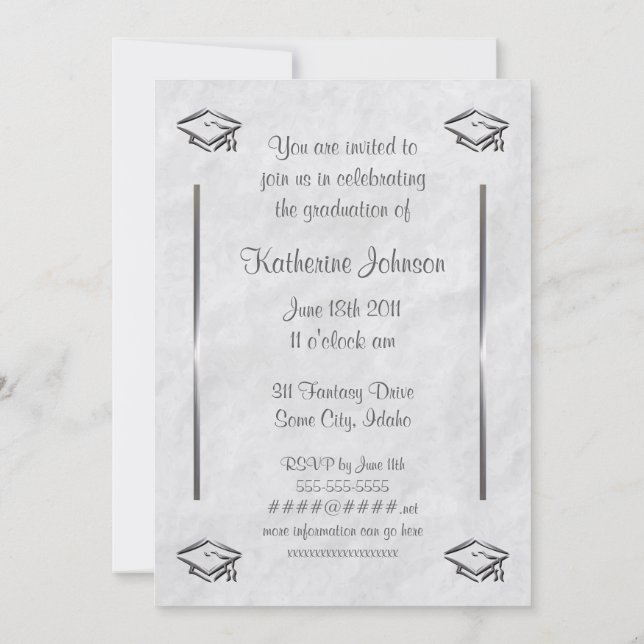 Elegantes invitaciones a la graduación de Personal (Reverso)
