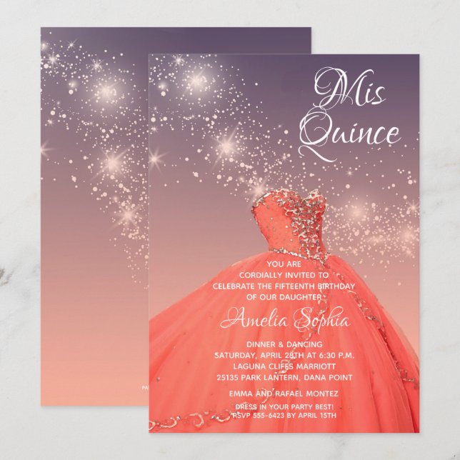 Elegantes invitaciones a las estrellas de traje de (Anverso / Reverso)