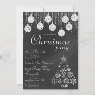 Elegantes invitaciones a Navidades de Chalkboard