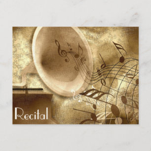 Elegantes invitaciones a recitales de música unise