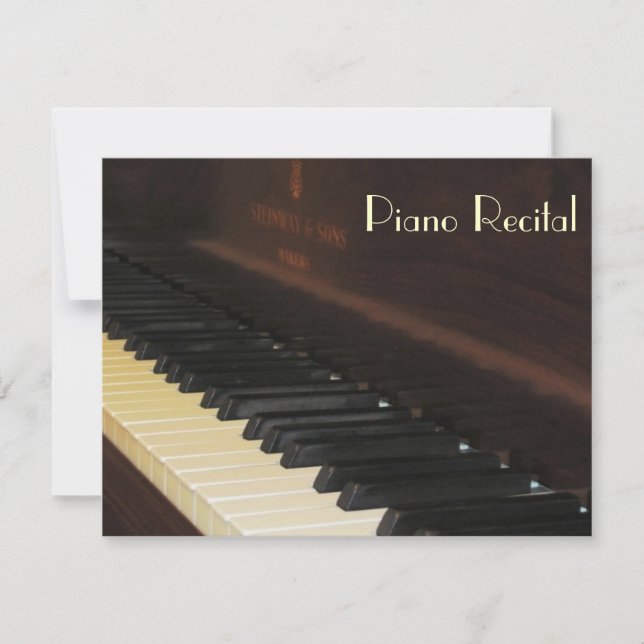 Elegantes invitaciones a un Piano Vintage (Anverso)