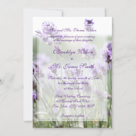 Elegantes invitaciones bohemias de bodas de lavand