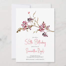 Elegantes invitaciones botánicas de cumpleaños núm