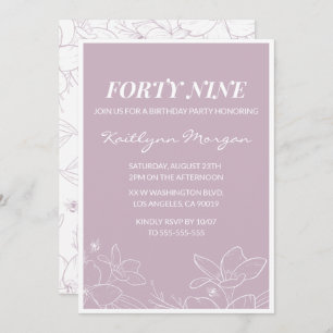 Elegantes invitaciones de 49º cumpleaños de Floral