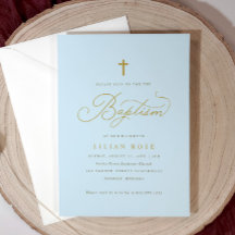 Elegantes invitaciones de bautismo a través de Blu