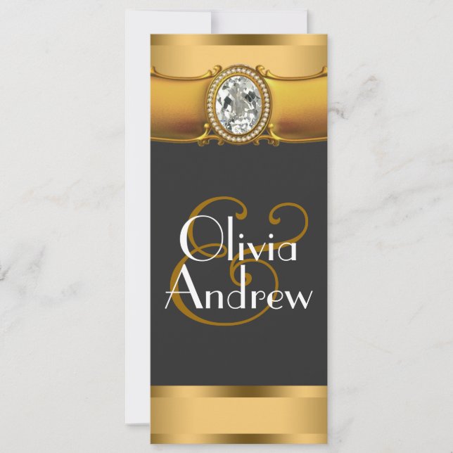 Elegantes invitaciones de boda Art Deco (Anverso)