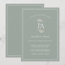 Elegantes Invitaciones de Boda con Iniciales Clási
