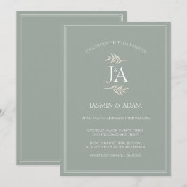 Elegantes Invitaciones de Boda con Iniciales Clási