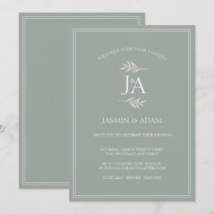 Elegantes Invitaciones de Boda con Iniciales Clási