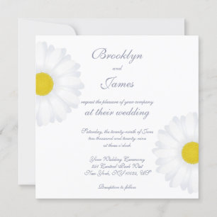 Elegantes invitaciones de boda cuadradas de la mar