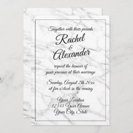 Elegantes invitaciones de boda de piedra de mármol