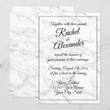 Elegantes invitaciones de boda de piedra de mármol