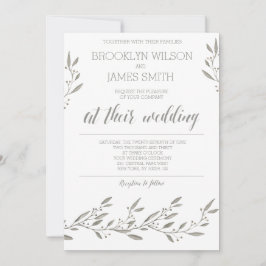 Elegantes invitaciones de boda Floral Gris