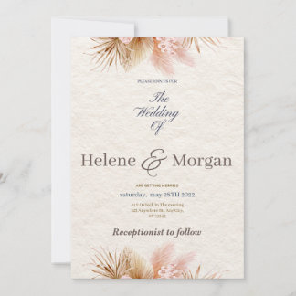 Elegantes invitaciones de boda floral - Personaliz