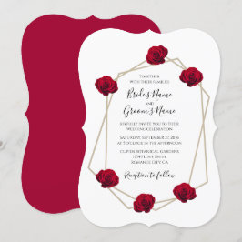 Elegantes invitaciones de boda geométrica de rosa