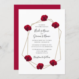Elegantes invitaciones de boda geométrica de rosa