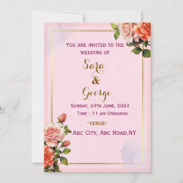 Elegantes invitaciones de boda moderna