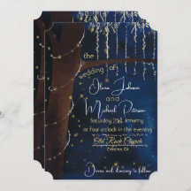 Elegantes invitaciones de boda nocturna