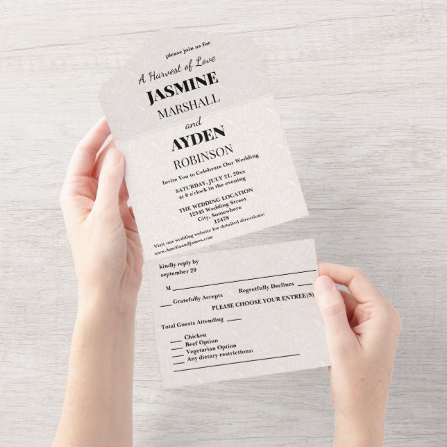 Elegantes Invitaciones de Boda Personalizadas (desgarro)