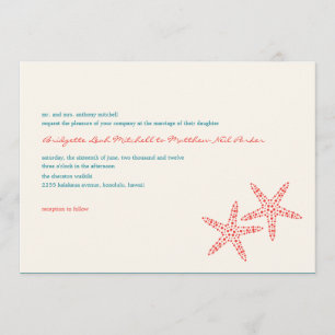 Elegantes invitaciones de boda Starfish