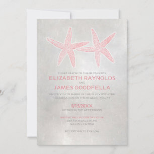 Elegantes invitaciones de boda Starfish Beach