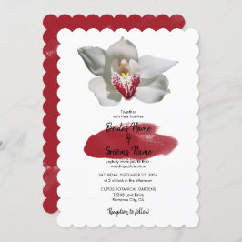 Elegantes invitaciones de bodas con orquídeas blan