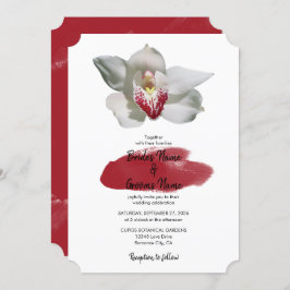 Elegantes invitaciones de bodas con orquídeas blan