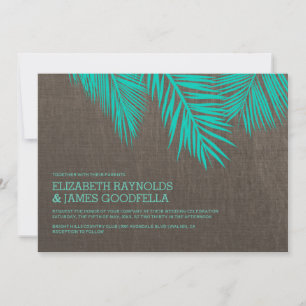 Elegantes invitaciones de bodas de arbusto de palm