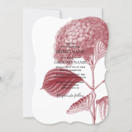 Elegantes invitaciones de bodas de Borgoña Hydrang
