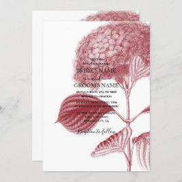 Elegantes invitaciones de bodas de Borgoña Hydrang