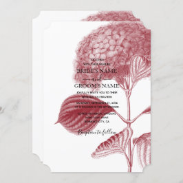 Elegantes invitaciones de bodas de Borgoña Hydrang