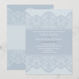Elegantes invitaciones de bodas de encaje gris