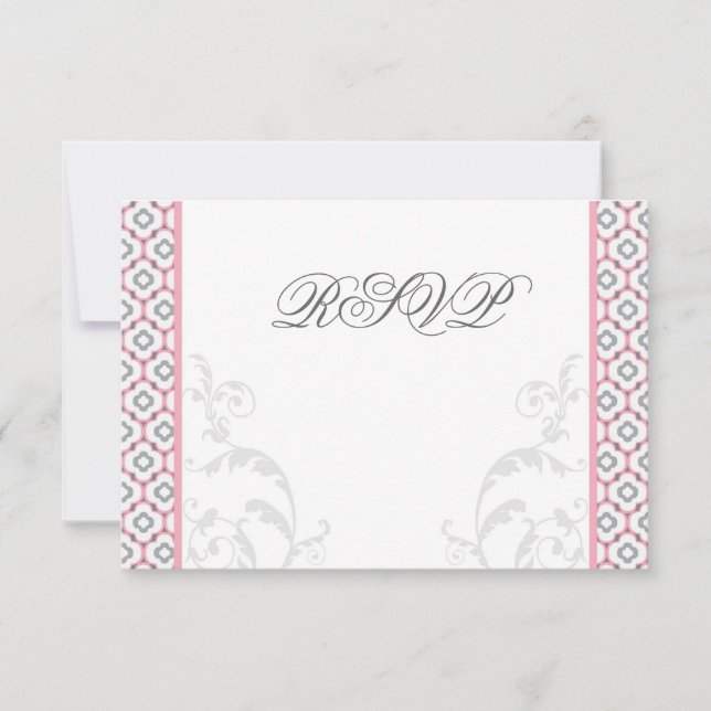 Elegantes invitaciones de bodas de jardín rosado y (Anverso)