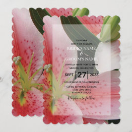 Elegantes invitaciones de bodas de lirios oriental