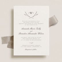 Elegantes invitaciones de bodas de monograma fores