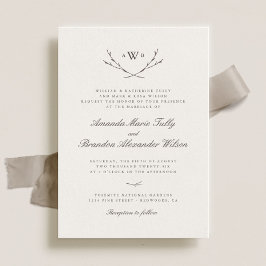 Elegantes invitaciones de bodas de monograma fores