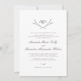 Elegantes invitaciones de bodas de monograma fores